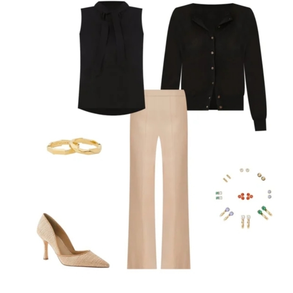 Loft slimming panel high waist tan pants work wear office wear